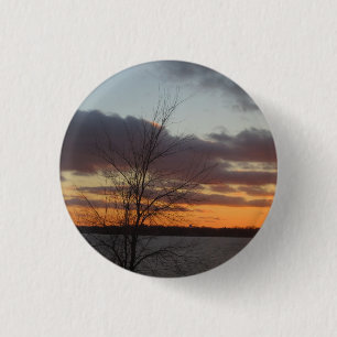 Badge Rond 2,50 Cm Bouton Coucher du soleil sur le lac