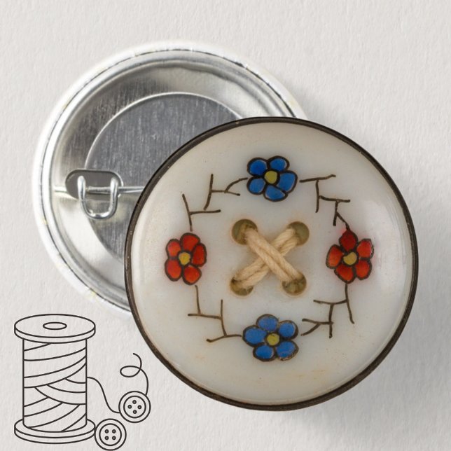 Badge Rond 2,50 Cm Bouton Coudre Vintage (A cute vintage sewing button button. Choice of sizes available.)