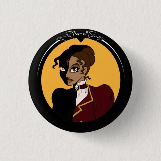 Badge Rond 2,50 Cm Bouton couleur Mina Harker (Devant)