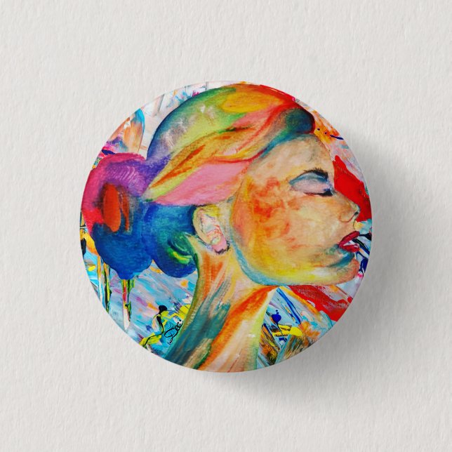 Badge Rond 2,50 Cm Bouton Couleur Mon monde (Devant)