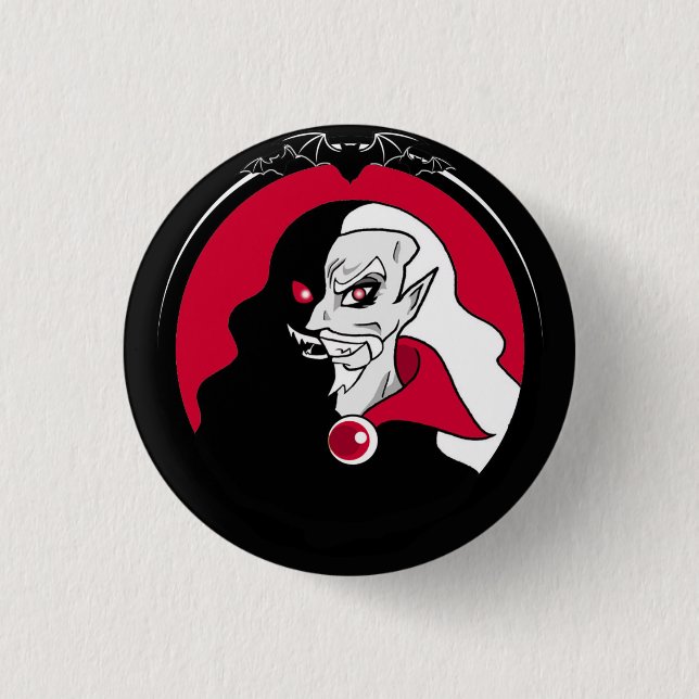 Badge Rond 2,50 Cm Bouton Count Dracula (Devant)