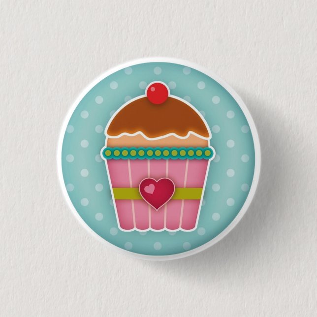 Badge Rond 2,50 Cm Bouton Cupcake (Devant)