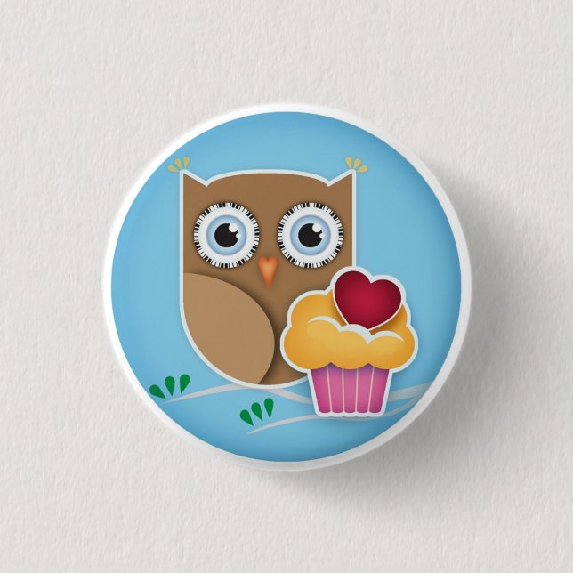 Badge Rond 2,50 Cm Bouton Cupcake (Devant)