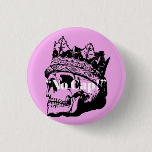 Badge Rond 2,50 Cm Bouton Customisé Couronne de crâne Vintage rose mo