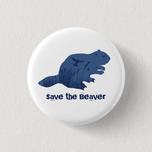 Badge Rond 2,50 Cm Bouton d'accueil de l'équipe de Beaver (Devant)