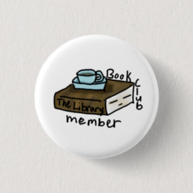 Badge Rond 2,50 Cm Bouton d'adhésion au club de livres de la biblioth (Devant)