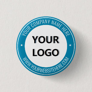 Badge Rond 2,50 Cm Bouton d'affaires avec logo et texte de société pe