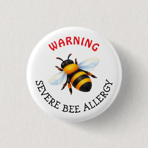 Badge Rond 2,50 Cm Bouton d'alerte d'allergie grave aux abeilles