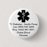 Bouton d'alerte Médicale personnalisé noir