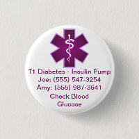 Bouton d'alerte Médicale personnalisé Purple