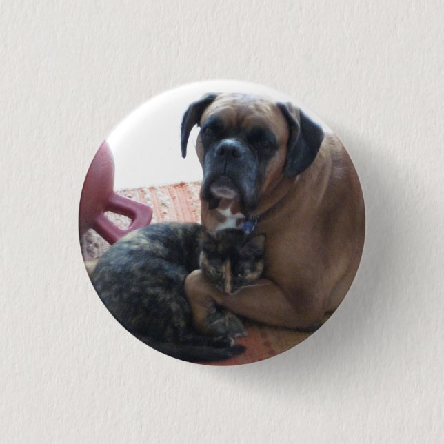 Badge Rond 2,50 Cm Bouton d'amour de chien et de chat (Devant)
