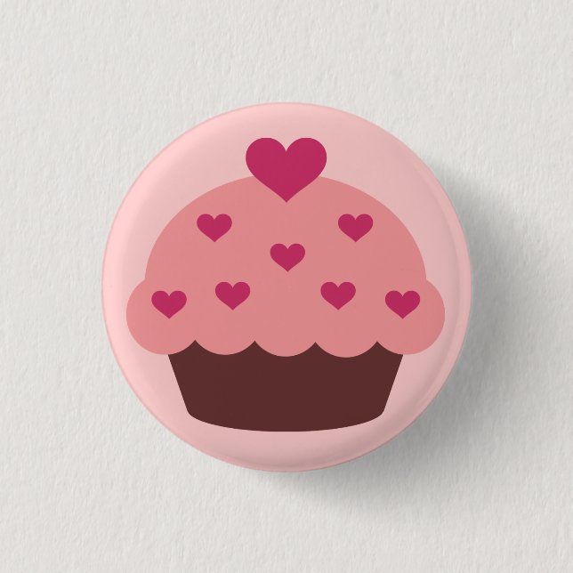 Badge Rond 2,50 Cm Bouton d'amour de petit gâteau (Devant)