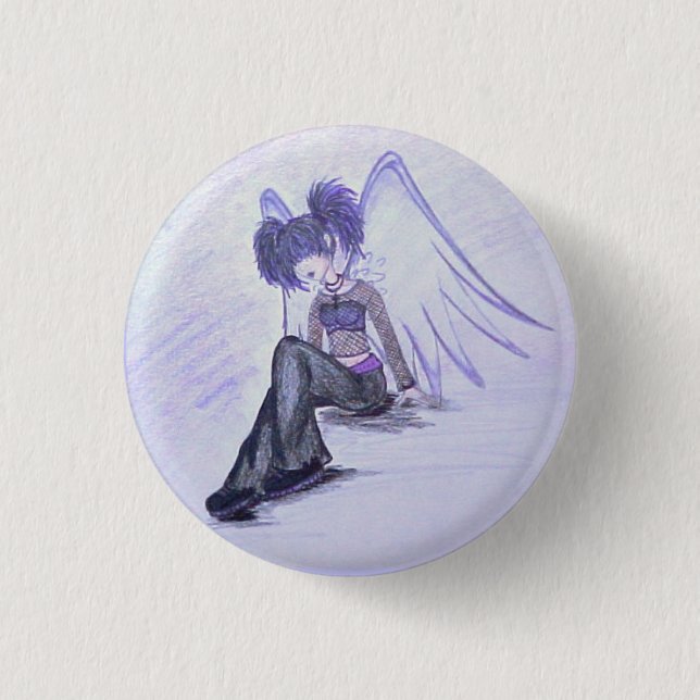 Badge Rond 2,50 Cm Bouton "d'ange imparfait" (pourpre) (Devant)