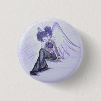 Badge Rond 2,50 Cm Bouton "d'ange imparfait" (pourpre)