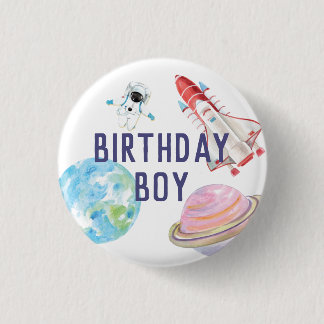 Badge Rond 2,50 Cm Bouton d'anniversaire de l'espace extra-atmosphéri