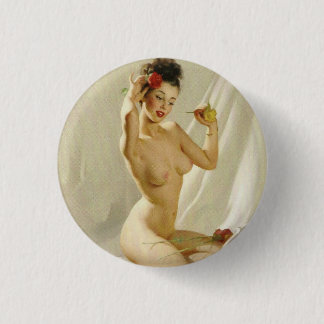 Badge Rond 2,50 Cm Bouton d'appui de l'art de la fille vintage