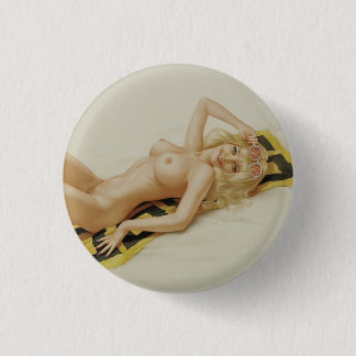 Badge Rond 2,50 Cm Bouton d'appui de l'art de la fille vintage