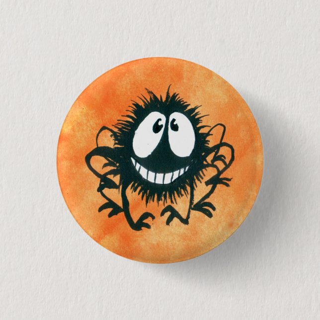 Badge Rond 2,50 Cm Bouton d'araignée d'Halloween Kooky mignon ! (Devant)