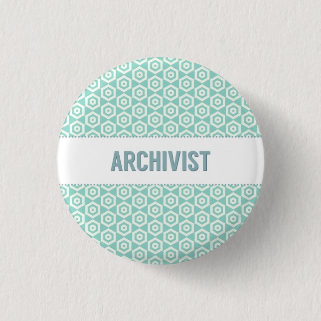 Badge Rond 2,50 Cm Bouton d'archiviste, sur l'aqua (Devant)
