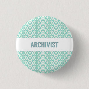 Badge Rond 2,50 Cm Bouton d'archiviste, sur l'aqua