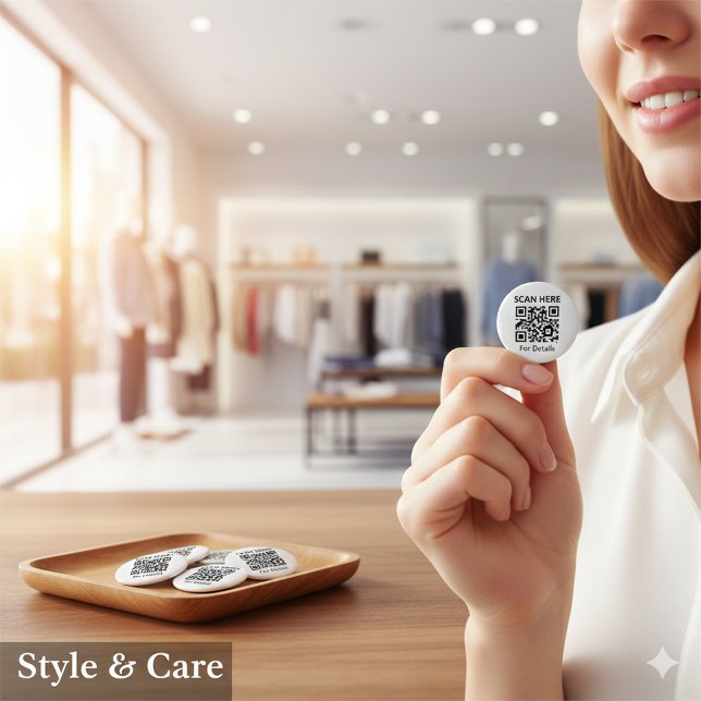 Badge Rond 2,50 Cm Bouton d'arrondi de code QR personnalisable pour n (Customizable QR Code Round Button for Any Purpose)