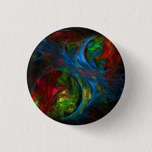 Badge Rond 2,50 Cm Bouton d'art Abstrait bleu Genesis (rond) (Devant)