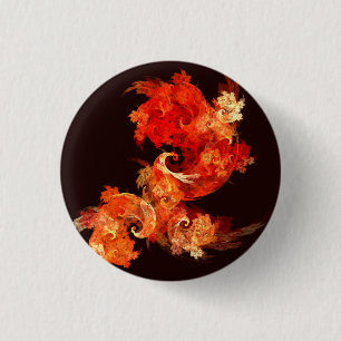 Badge Rond 2,50 Cm Bouton d'art Abstrait Dancing Firebirds (ronde)