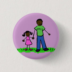 Badge Rond 2,50 Cm Bouton d'art de la broche de famille père et fille