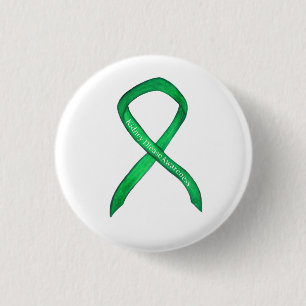 Badge Rond 2,50 Cm Bouton d'art de ruban vert de sensibilisation à la