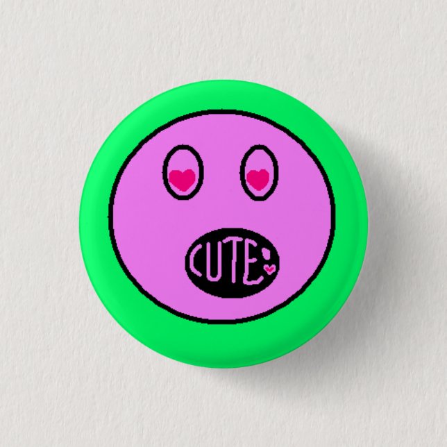 Badge Rond 2,50 Cm Bouton d'art du Pixel Emoji Pastel (Devant)