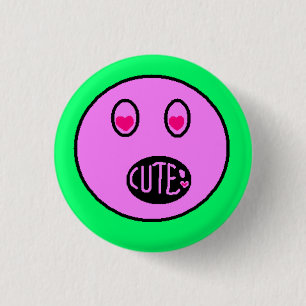 Badge Rond 2,50 Cm Bouton d'art du Pixel Emoji Pastel