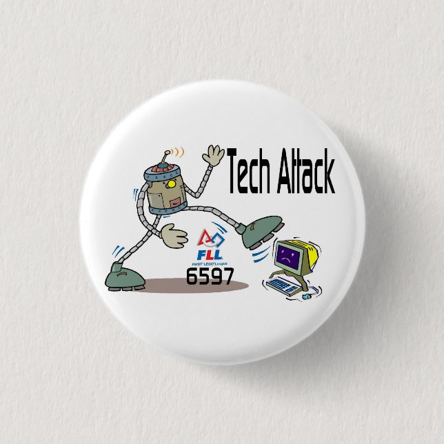 Badge Rond 2,50 Cm Bouton d'attache de technologie (Devant)