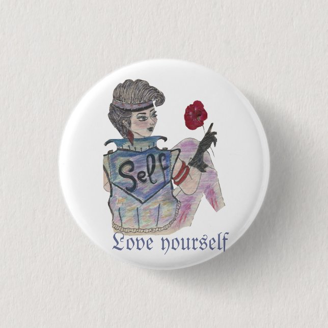 Badge Rond 2,50 Cm Bouton d'autonomisation "Aimez-vous" (Devant)
