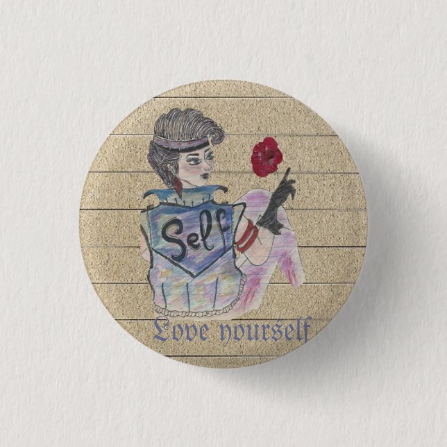 Badge Rond 2,50 Cm Bouton d'autonomisation "Aimez-vous" (Devant)