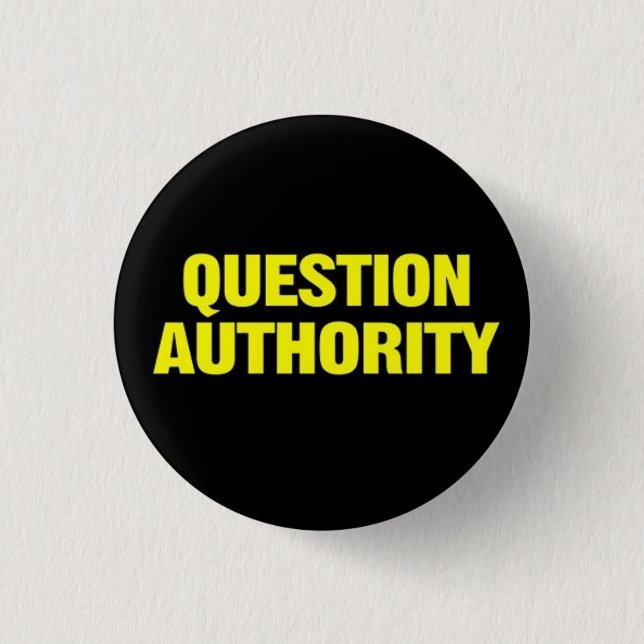 Badge Rond 2,50 Cm Bouton d'autorité de question (Devant)