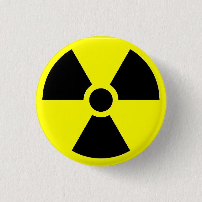 Badge Rond 2,50 Cm Bouton d'avertissement radioactif (Devant)