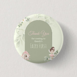 Badge Rond 2,50 Cm Bouton de 1er anniversaire de fée de fleur mignonn