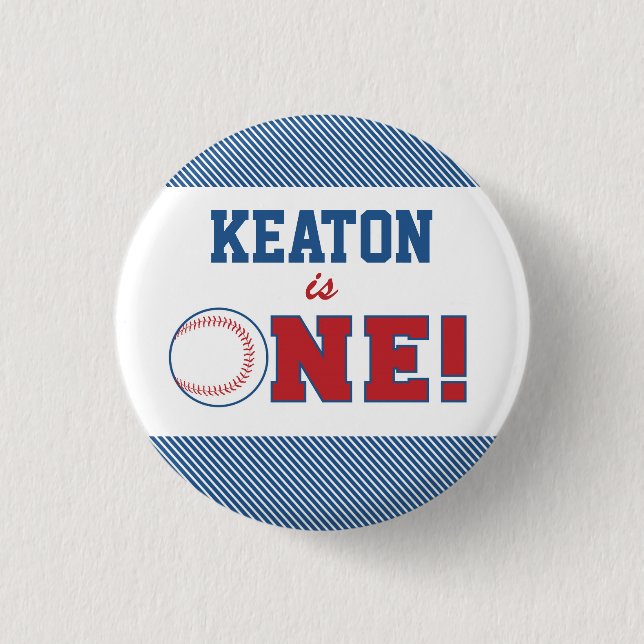 Badge Rond 2,50 Cm Bouton de baseball premier anniversaire (Devant)