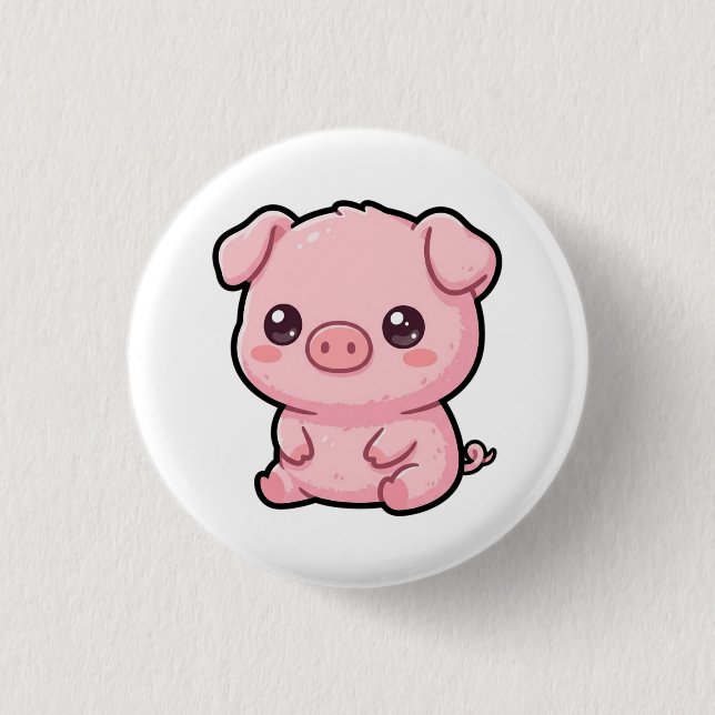 Badge Rond 2,50 Cm Bouton de Bébé Cochon Mignon (Devant)