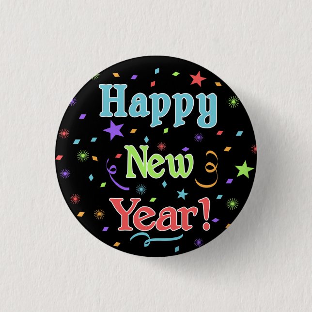 Badge Rond 2,50 Cm Bouton de bonne année (Devant)