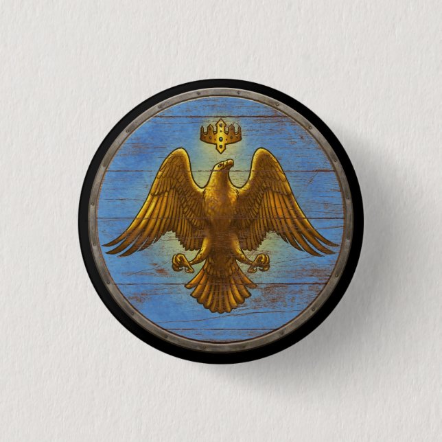 Badge Rond 2,50 Cm Bouton de bouclier de Viking - Eagle (Devant)