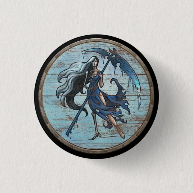 Badge Rond 2,50 Cm Bouton de bouclier de Viking - Hel (Devant)