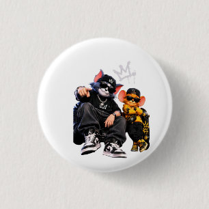 Badge Rond 2,50 Cm Bouton de broche d'animal de hip-hop cool Mode u