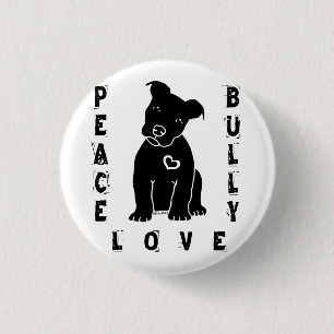 Badge Rond 2,50 Cm Bouton de Bully© d'amour de paix