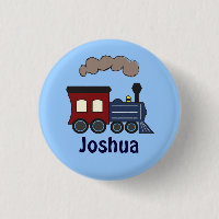Bouton de cadeau d'anniversaire de train d'enfants