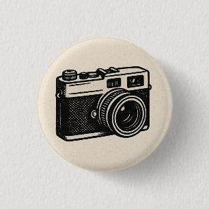 Badge Rond 2,50 Cm Bouton de caméra rétro - Insigne de photographie V