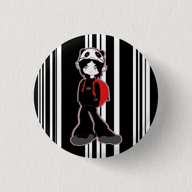 Badge Rond 2,50 Cm Bouton de casquette de panda (Devant)