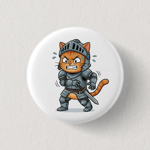 Badge Rond 2,50 Cm Bouton de chat chevalier mignon