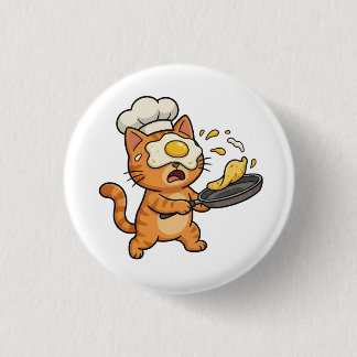 Badge Rond 2,50 Cm Bouton de Chat Cuisinier Drôle
