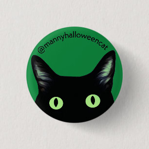 Badge Rond 2,50 Cm Bouton de chat d'Halloween de Manny